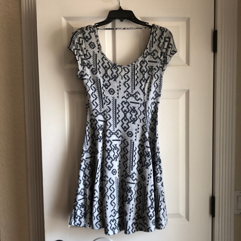 black and gray short dress